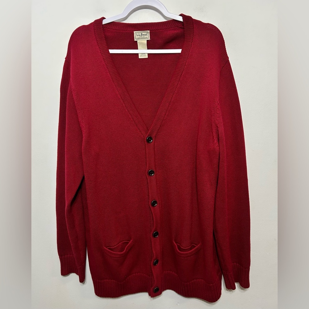 Vintage LL Bean Button Up Cardigan Sweater Grandpa Librarian Mr Rogers